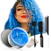 Temporary Hair Color Wax 7.06 Oz Hair Styling Clay Mud, Natural Instant Disposable Hair Coloring Cream Pomades, Included 2 Brush + 3 Shawl + Rat Tail Comb + 5 Hair Clips Styling Tools Set