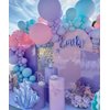 Mermaid Party Balloons, Mermaid Purple Pink Teal Balloon with conch shell starfish Print Balloons Mermaid Confetti Balloon for Under the Sea Theme Birthday Kids Girls Princess Party Supplies