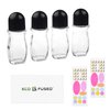 Eco-Fused Refillable Glass Roll-On Deodorant Bottles 4-Pack - 1.7 Oz (50 ml) - Leak-Proof with Twist Cap - 20pcs Labels Included - for DIY Homemade Natural Deodorant, Sunscreen, Moisturizer