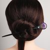 Ebony Wood Chopstick Hairpin Hair Fork Crystal Amethyst Labradorite Handcraft Gift for Her