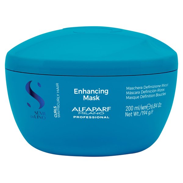 Alfaparf Milano Semi Di Lino Curls Enhancing Mask - Deep Conditioning Hair Mask for Curly Hair - Anti Frizz Hair Gloss Treatment for Long-Lasting Shine (6.84 oz / 200 ml)