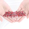 Brihasory Luxurious Wedding Hair Comb Full Rhinestones Bride Hair Accessories for Party Prom Bridal Side Hair Combs for Women Bride Girls Hair Decoration(Red)