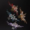 JWICOS Crystal Bride Wedding Hair Comb Rhinestone Bridal Hair Clip Glitter Wedding Hair Accessories for Women and Girls (Purple)