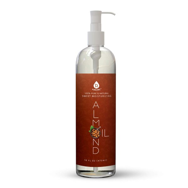 Pursonic 100% Natural Sweet Almond oil- for Aromatherapy, Essential oils, Moisturizing, and Massage