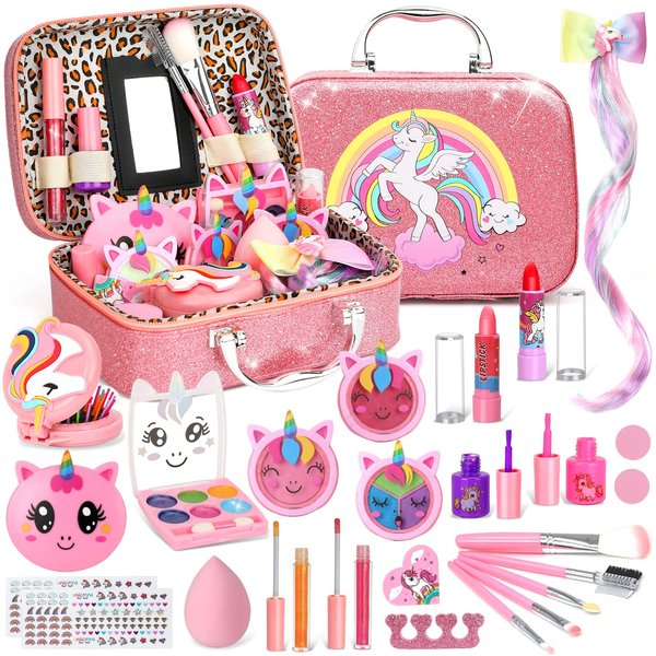 Kids Makeup Kit for Girls, Teensymic Makeup Toys for Girls Washable Princess Make Up Toy for Girl Age 3-12 Birthday