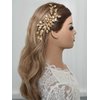 Gorais Leaf Bride Wedding Hair Comb Gold Bridal Hair Pieces Pearl Headpiece Hair Accessories for Women and Girls