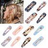 12 Pcs Acrylic Resin Hair Clips Geometric Alligator Hair Clips Marble Hair Bobby Clips Decorative Cute Hair Pins Snap Hair Barrettes