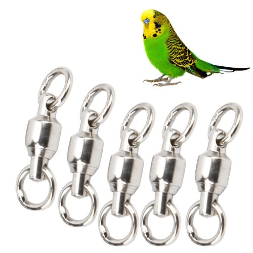 Honio Bird Leg Rings, Bird Leg Training Activity Rings, 10 Pieces, Pet Bird Training Leash Rings, Metal Bird Leg