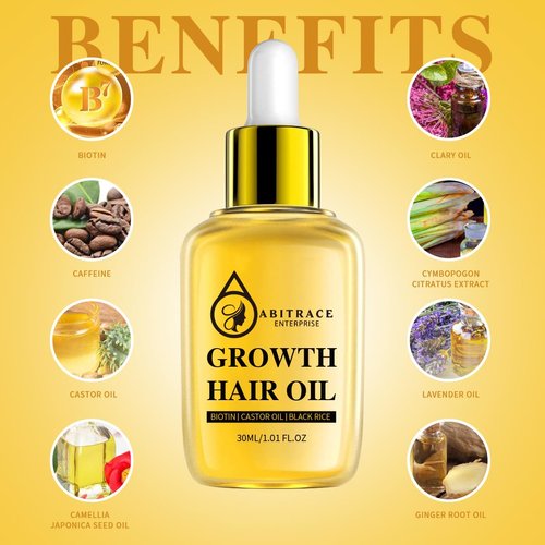 Abitrace Enterprise Natural Fast Growth Strengthening Repair Treatment Hair Regrowth Serum with Rosemary Organic Essential Oils and Biotin