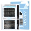 KevKev DIY Lash Extension Kit Individual Eyelash Extension Kit 216 Pcs 10-16 Mix Length Lash Cluster Kit Lash Bond and Seal Lash Glue Lash Remover Overnighter (Cirrus+Typhoon, D-Mix)