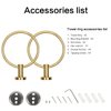 HouseAid Stainless Steel Towel Ring for Bathroom Hand Towel Holder Modern Circle Towel Hanger Round Towel Rack Wall Mounted Brushed Gold (2Pack)
