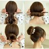 Set of 4 Pcs Magic Hair Bun Maker with Pearl and Flower Easy Bun Hair Bun Maker Set DIY Hair Styling Tools for Women Girls