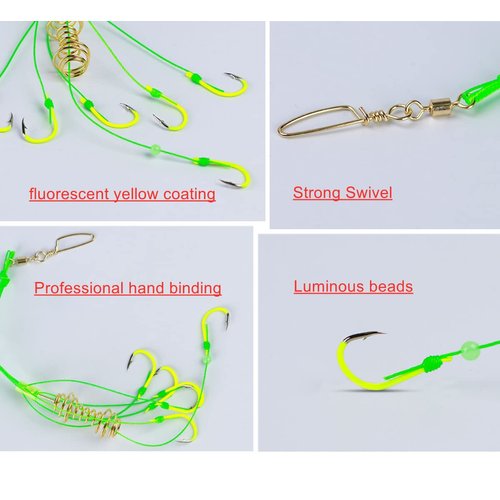 Carp Fishing Baits Hook Lure Trap Luminous Hooks with Drum Type Spring Feeder and Glow Fishing Beads Coarse Fishing Tackle (10#)