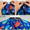 Gealaek Kids Haircut Cape and Neck Duster Brush Set with Dinosaur Pattern Kids Barber Cape 55x40 Inches for Boys & Girls Salon Cape Kit (Blue)