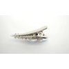 Generic Two small turquoise blue stone silver design metal alligator hair clip fine