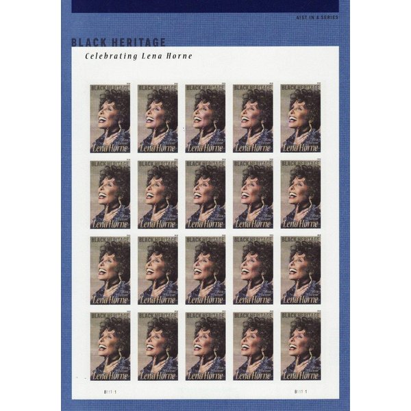 2018 Lena Horne Pane of Twenty Forever Postage Stamps Scott 5259