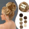 Leterly Messy Bun Hair Piece, Claw Clip Hair Bun Hairpieces Thick Updo Scrunchies Ponytail Hair Extensions Synthetic for Women Ash blonde mix Ginger Brown