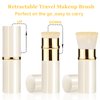 Keriloo Retractable Kabuki Makeup Brush 2 Pack, Travel Powder Foundation Makeup Brush Face Blush Brushes for Blending Liquid, Blush, Bronzer, Buffing, Sunscreen,Flawless Cosmetics