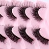 Cat Eye False Eyelashes 14 Pairs 6D Volume Natural Look Fluffy Wispy Lashes 15mm Eye Lash Extensions Strip Fake Eyelashes Pack