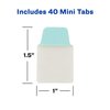 Avery Mini Ultra Tabs, 1" x 1.5", 2-Side Writable, Assorted Pastel Colors, 40 Repositionable Tabs (74761)