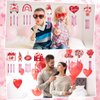 MiniInflat 24 Sets Valentine's Day Wind Chime Making Kit Make Your Own Heart Wind Chime Arts and Crafts Wooden Ornaments DIY to Paint Craft for Valentine's Day Party Supplies