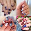 8 Sheets 4th of July Nail Stickers Self-Adhesive American Flag Independence Day Nail Decals Patriotic Nail Art Stickers Eagle Fireworks Heart Stars Nail Design Nail Art Supplies for Women Nail Decor
