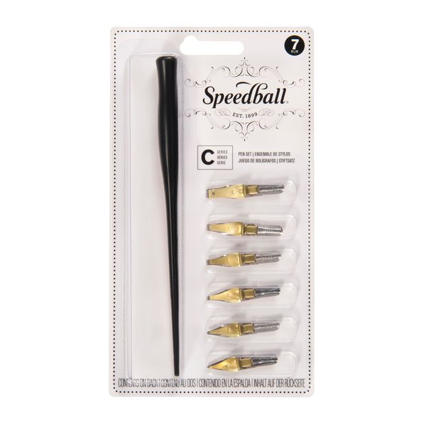 Speedball C-Series Lettering Pen Set - 1 Penholder w/ 6 Nibs