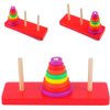 Hanoi Puzzle Tower of Hanoi Wooden Puzzle Brain Teaser 8 Rings Hanoi Tower