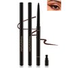 Brown Gel Eyeliner for Older Women, Waterproof Smudge-Proof Retractable Eyeliner Pencil, Long Lasting 24H, Matte Cream Eyeliner Waterline with Sharpener, Eye Liner for Mature Women Sensitive Eyes-2Pcs