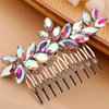 BERYUAN Simple Crystals Hair Comb for Women Girls Bride Hair Comb Multi-Color Comb Color AB