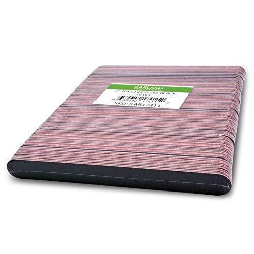Karlash Professional Double Sided Emery Board 7" Black Nail File 50pcs (80/80 Grid)
