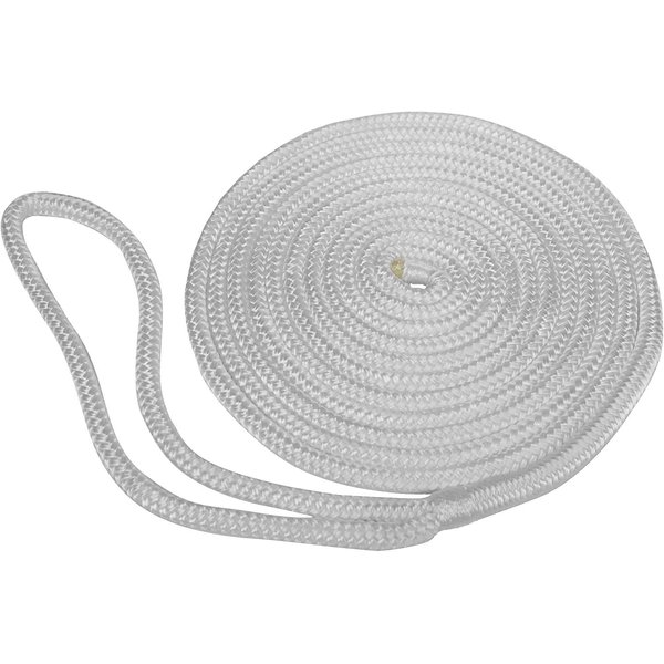 Taylor Made Products Premium Double Braided Nylon Dock Line, 15', 3/8", White
