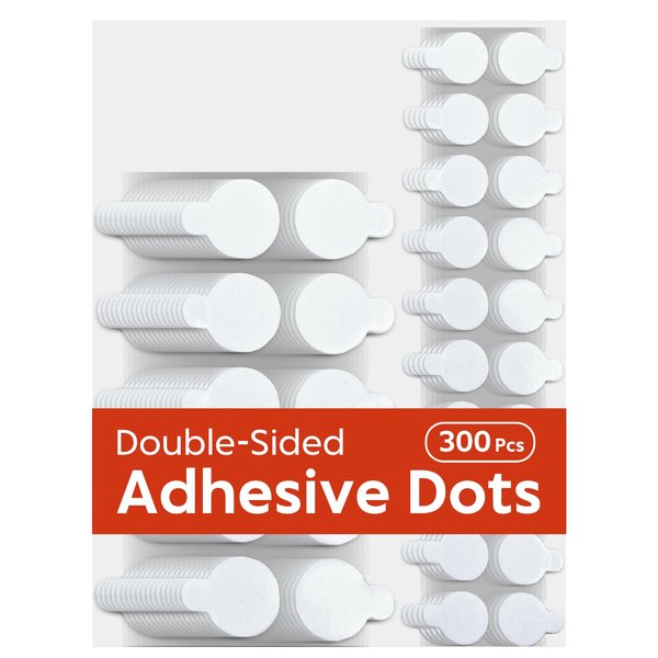 JIEHENG 500Pcs Double Sided Dot Stickers Removable,0.8" Adhesive Putty Stickers,Adhesive Dots,Anti-Slip, Ideal for Scrapbook, Crafts & DIY(500, 10mm+20mm)