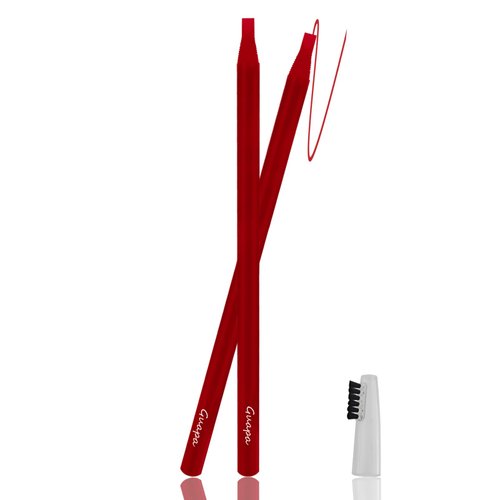 Guapa Microblading Eyebrows Pencil Waterproof Pull Cord Peel-off Brow Pencil Set for Marking, Filling and Outlining, Tattoo Makeup and Permanent Makeup Eye Brow LIner Beauty (5pcs, Red Mapping Pencil)