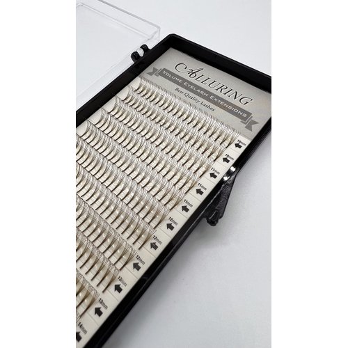 Alluring Mixed Assorted Brown Volume Lashes 5D Lash Fans C curl 0.07mm Thickness Colored Eyelash Extension (C.07 x Mixed Size (10-14mm))