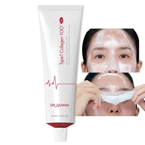 DR. QUMAN Type1 Collagen 100 Pro Korean Skin Care | Anti-aging Peel-off Mask for Face & Neck | Firming & Lifting Care | Reduces Wrinkles & Pores | Deep Hydration & Moisturization | 1.76oz/50g