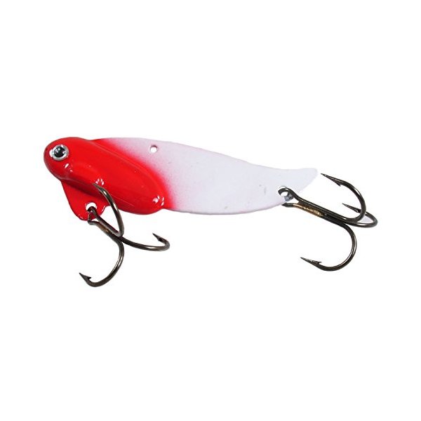 Blitz Lures Fishing Lures Metal VIB Hard Spinner Blade Baits for Bass Walleyes Trout Fishing Spoons - Blitz Blades VIB Made in USA… (RED/WHITE, 1/2OZ)