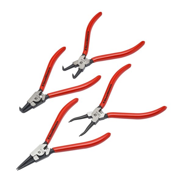 GEARWRENCH 4 Piece Fixed Tip Internal & External Snap Ring Plier Set, 7" - 82150 , Red