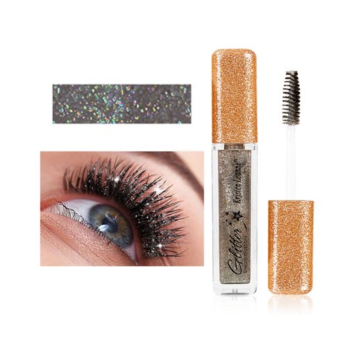 Colored Mascara for Eyelashes,Colorful Mascara Waterproof Long Lasting Sparkle Diamond Mascara Smudge-proof Lengthening,Defining,Curling,Volume Color Glitter Mascara Makeup Party Stage Use (#05 Black)