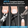 4Pcs Podiatrist Toenail Clippers for Thick & Ingrown Nails, Nail Clippers for Men for Seniors, Toe Nail Clippers Kit with Easy Grip Handle Wide Jaw Opening, Pedicure Grooming Tool, Wanmat