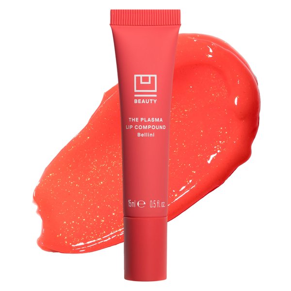 U Beauty The Plasma Tinted Lip Compound - Anti-Wrinkle Treatment - Shimmery Plumping Lip Gloss, Hyaluronic Acid, Deeply Hydrate, Bellini - 15 mL