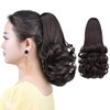 HSPCYGG Dark Brown Ponytail Extensions Fake Claw Clip Ponytails Synthetic Hair Extension 12" Wavy 3.8 OZ Curly Hairpieces Women Wig Yaki Fluffy¬ Tangled