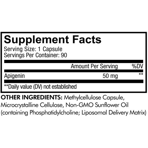 Codeage Liposomal Apigenin Supplement, 3-Month Supply, Daily Flavonoid Chamomile Extract, Liposomal Phospholipid Complex, Non-GMO Sunflower Oil, Phosphatidylcholine Vegan Blend, Gluten-Free, 90 Count