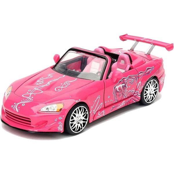 Suki's 2001 S2000 Convertible Pink with Graphics Movie 1/24 Diecast Model Car by Jada 97604