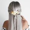 Yheahin Bridal White Rose Flower Hair Comb Boho Handmade Floral Headpiece Wedding Flower Hair Accessories for Women Brides Bridesmaids (White 2)