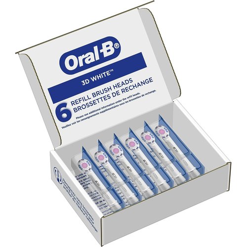 Oral-B 3D White Replacement Brush Heads for an Oral-B Electric Toothbrush, Pack of 6