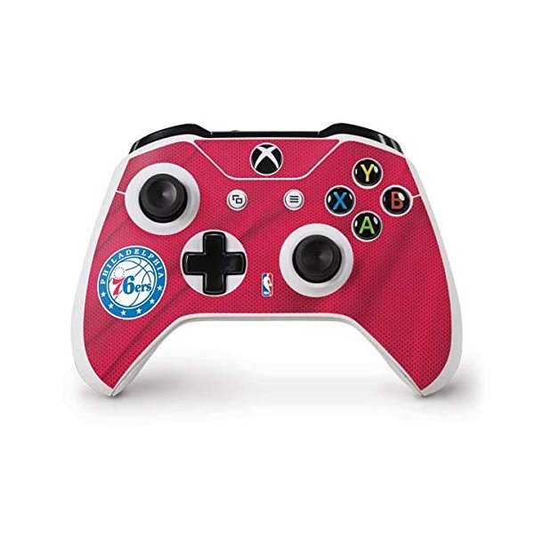 Skinit Decal Gaming Skin Compatible with Xbox One S Controller - Officially Licensed NBA Philadelphia 76ers Jersey Design