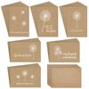Best Paper Greetings 36 Pack Sympathy Cards Bulk with Envelopes - Kraft Paper Condolence Cards for Bereavement, Thinking of You - White Dandelion Design, Blank Inside (4x6 In)