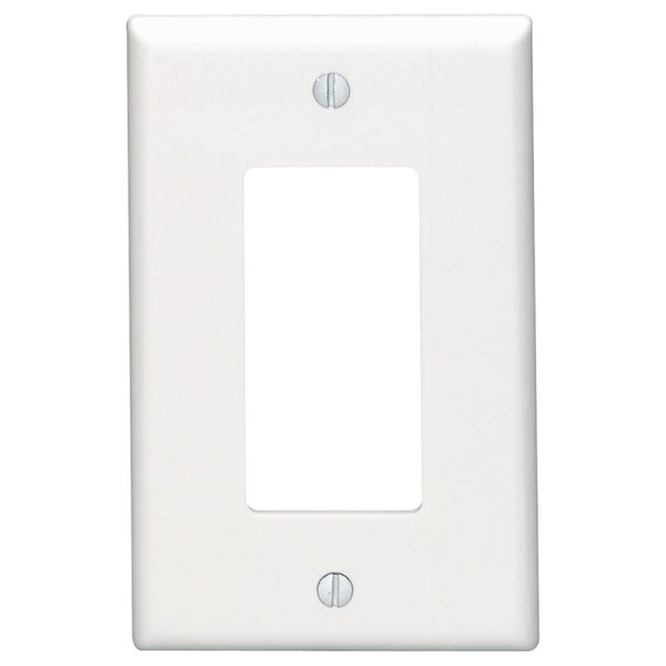 Leviton 80601-W 1-Gang Decora/GFCI Device Wallplate, Midway Size, Thermoset, Device Mount, White (Packaging may vary)