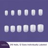 Nailene So Natural Artificial Nails, Undecorated – Fake Nail Kit with 216 Nails (12 Sizes) and Nail Glue Included – Designed for Comfort & Natural Look – False Nails with up to 7 Days of Wear